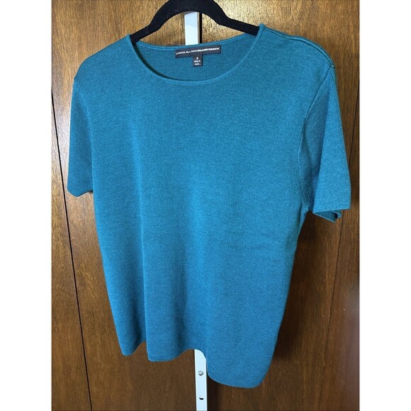 Linda Allard Ellen Tracy Wm Sz X Wool/silk Short Sleeve Sweater Old Money Luxury - Picture 1 of 4